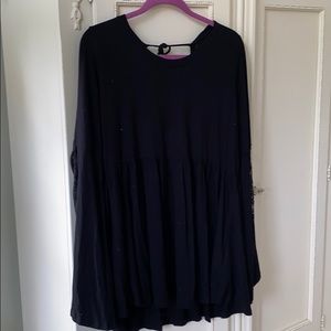 Black bell sleeve top